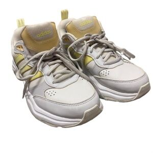 Adidas Kids White and Yellow Sneakers